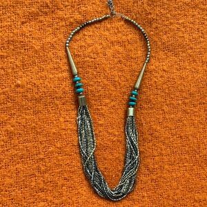 Multi-Strand Beaded Necklace with Turquoise Accents - Women's Jewelry